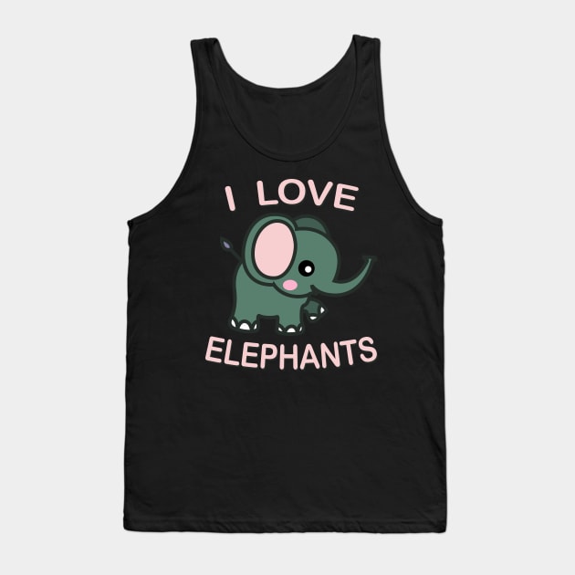 I love elephants Kawaii Baby Elephant. Tank Top by Brasilia Catholic